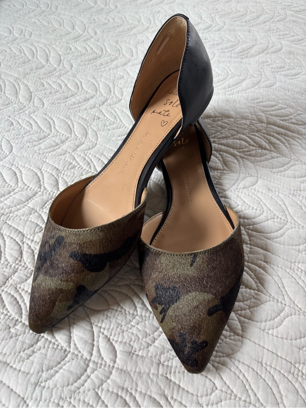 NIB - Banana Republic Calf Hair D’Orsay Camo Flats